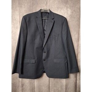 Lauren Ralph Lauren Blue Plaid Sport Coat Blazer Jacket Men's 48R Elbow Patch